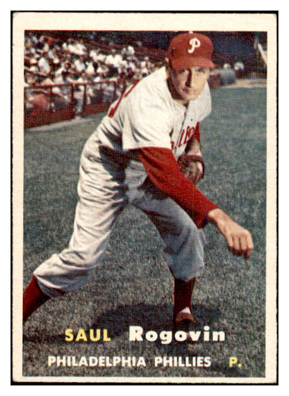 1957 Topps Baseball #129 Saul Rogovin Phillies EX-MT 535441