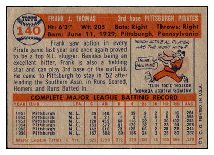 1957 Topps Baseball #140 Frank Thomas Pirates EX-MT 535443