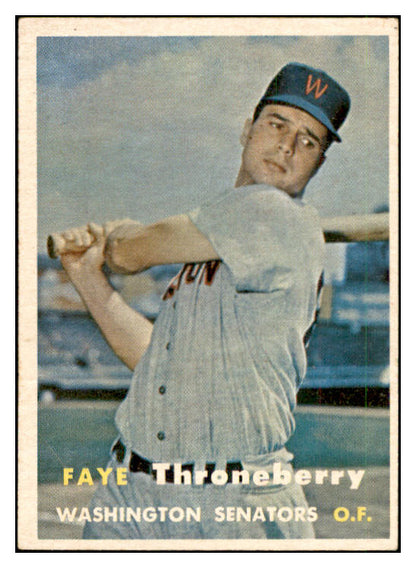 1957 Topps Baseball #356 Faye Throneberry Senators EX-MT 535503