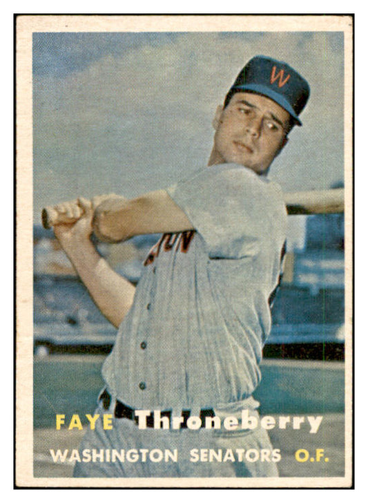 1957 Topps Baseball #356 Faye Throneberry Senators EX-MT 535503