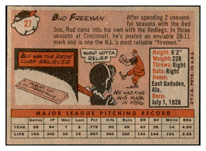 1958 Topps Baseball #027 Bud Freeman Reds EX-MT 535556