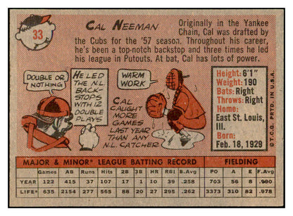 1958 Topps Baseball #033 Cal Neeman Cubs EX-MT 535564
