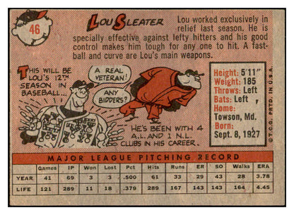 1958 Topps Baseball #046 Lou Sleater Tigers EX-MT 535577