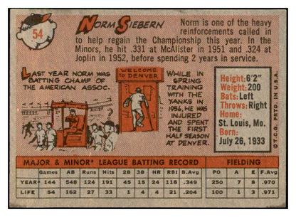 1958 Topps Baseball #054 Norm Siebern Yankees EX-MT 535585