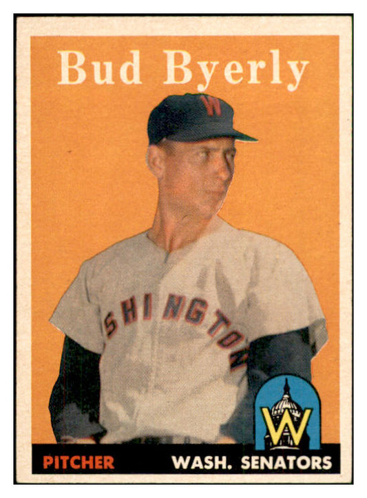 1958 Topps Baseball #072 Bud Byerly Senators EX-MT 535610