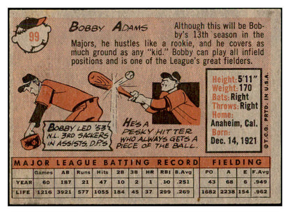 1958 Topps Baseball #099 Bobby Adams Cubs EX-MT 535638