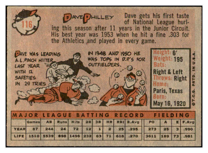 1958 Topps Baseball #116 Dave Philley Phillies EX-MT 535659