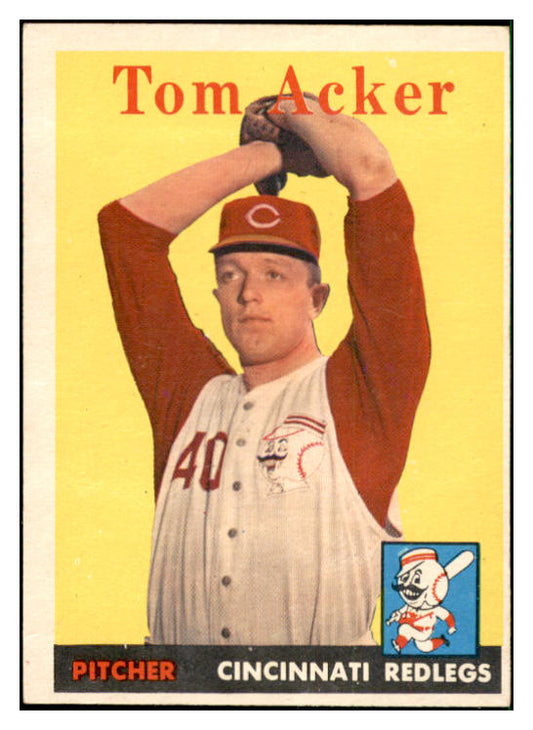 1958 Topps Baseball #149 Tom Acker Reds EX-MT 535698