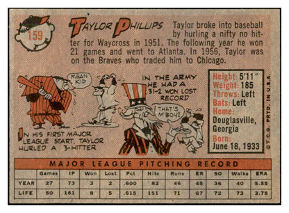 1958 Topps Baseball #159 Taylor Phillips Cubs EX-MT 535711