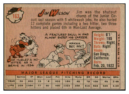 1958 Topps Baseball #163 Jim Wilson White Sox EX-MT 535715