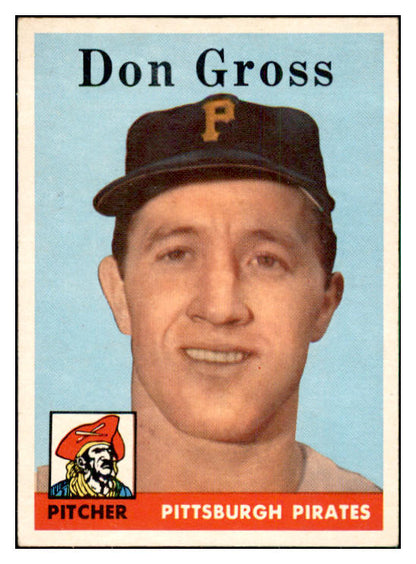 1958 Topps Baseball #172 Don Gross Pirates EX-MT 535729