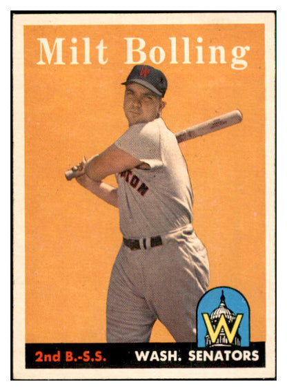 1958 Topps Baseball #188 Milt Bolling Senators EX-MT 535748