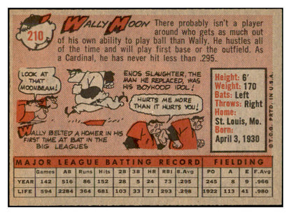 1958 Topps Baseball #210 Wally Moon Cardinals EX-MT 535780