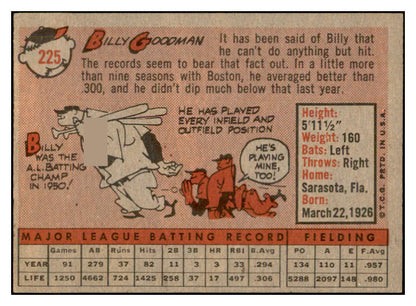 1958 Topps Baseball #225 Billy Goodman White Sox EX-MT 535799