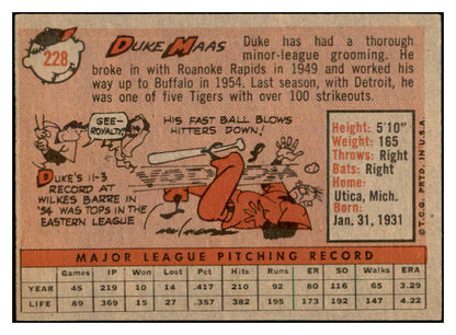1958 Topps Baseball #228 Duke Maas A's EX-MT 535806