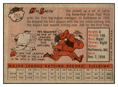 1958 Topps Baseball #257 Hal Smith A's EX-MT 535846