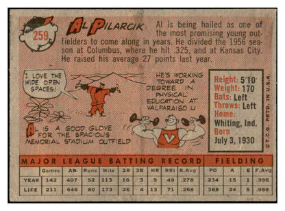 1958 Topps Baseball #259 Al Pilarcik Orioles EX-MT 535848