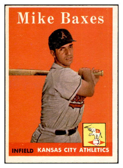 1958 Topps Baseball #302 Mike Baxes A's EX-MT 535896