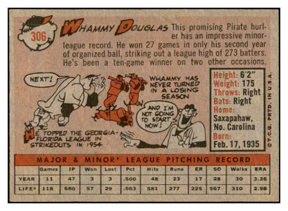 1958 Topps Baseball #306 Whammy Douglas Pirates EX-MT 535901