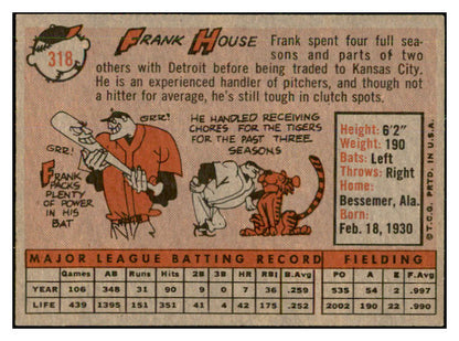 1958 Topps Baseball #318 Frank House A's EX-MT 535912