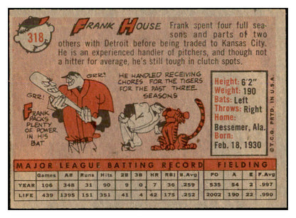 1958 Topps Baseball #318 Frank House A's EX-MT 535913