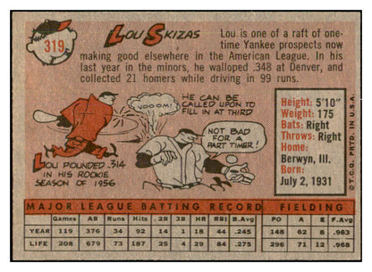 1958 Topps Baseball #319 Lou Skizas Tigers EX-MT 535914