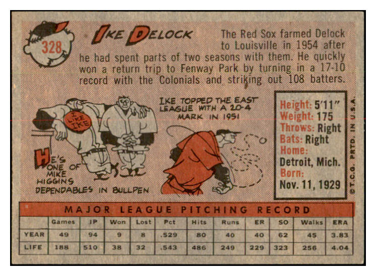 1958 Topps Baseball #328 Ike Delock Red Sox EX-MT 535921