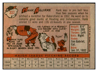 1958 Topps Baseball #337 Hank Aguirre Tigers EX-MT 535932