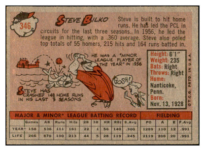 1958 Topps Baseball #346 Steve Bilko Reds EX-MT 535942