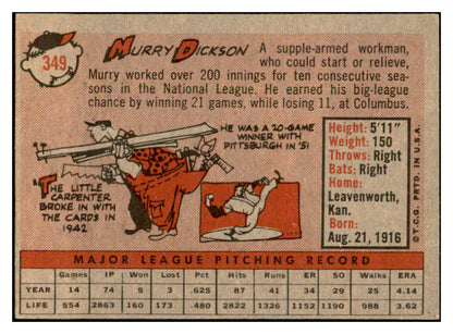 1958 Topps Baseball #349 Murry Dickson A's EX-MT 535947