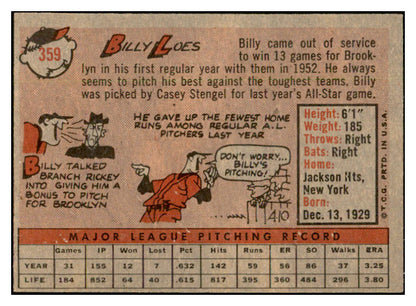 1958 Topps Baseball #359 Billy Loes Orioles EX-MT 535959