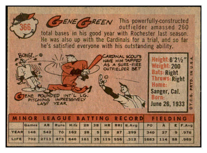 1958 Topps Baseball #366 Gene Green Cardinals EX-MT 535970