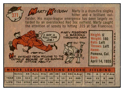 1958 Topps Baseball #371 Marty Keough Red Sox EX-MT 535974