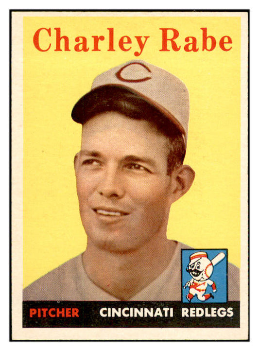 1958 Topps Baseball #376 Charley Rabe Reds EX-MT 535982