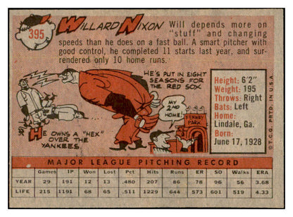 1958 Topps Baseball #395 Willard Nixon Red Sox EX-MT 536005