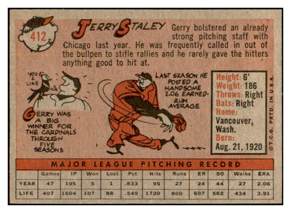 1958 Topps Baseball #412 Jerry Staley White Sox EX-MT 536029