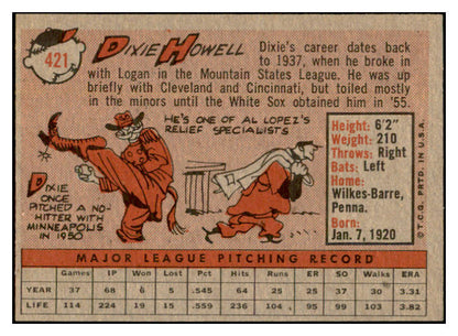 1958 Topps Baseball #421 Dixie Howell White Sox EX-MT 536038