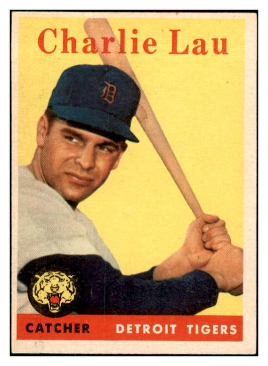 1958 Topps Baseball #448 Charlie Lau Tigers EX-MT 536068