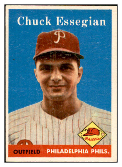 1958 Topps Baseball #460 Chuck Essegian Phillies EX-MT 536083