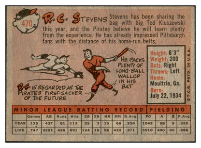 1958 Topps Baseball #470 R.C. Stevens Pirates EX-MT 536093