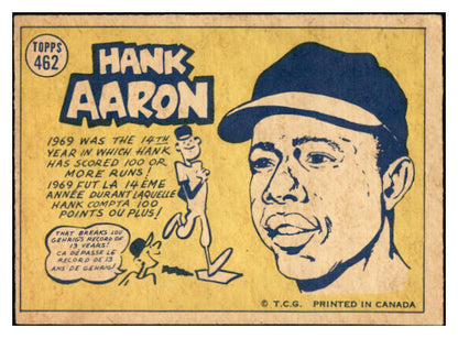 1970 O Pee Chee #462 Hank Aaron A.S. Braves VG-EX 536300