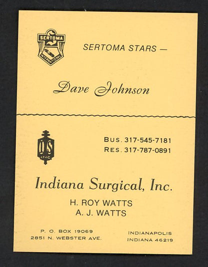 1977 Sertoma Stars Dave Johnson Orioles NR-MT 536674