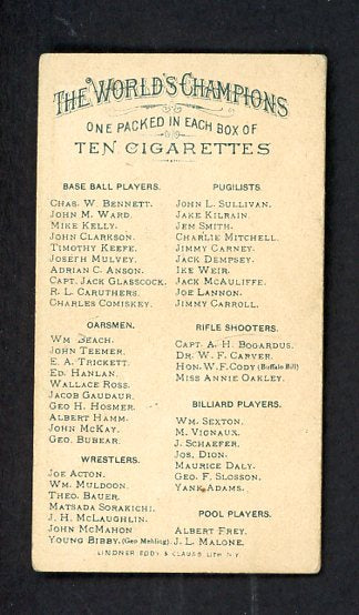 1888 N28 Allen & Ginter Maurice Vignaux Billiards VG-EX 536964