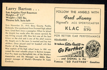 1947 Signal Oil Larry Barton Los Angeles VG-EX 537084