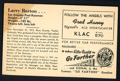 1947 Signal Oil Larry Barton Los Angeles VG-EX 537085