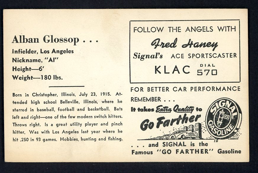1947 Signal Oil Al Glossop Los Angeles EX 537101