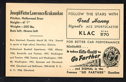 1947 Signal Oil Joe Krakauskas Hollywood EX-MT 537106