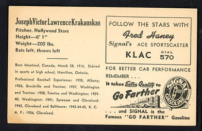 1947 Signal Oil Joe Krakauskas Hollywood EX 537107