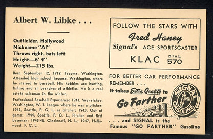 1947 Signal Oil Al Libke Hollywood EX-MT 537108