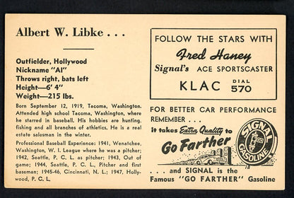 1947 Signal Oil Al Libke Hollywood VG-EX 537109